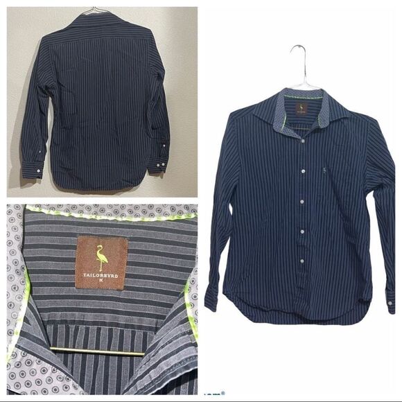 tailorbyrd Mens Casual Button Down Shirt Striped - Picture 1 of 9